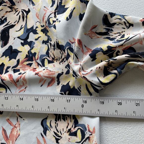 Halogen Womens Floral Print High Neck Top Blouse Shirt Size XS 3/4 Sleeve - Picture 6 of 10